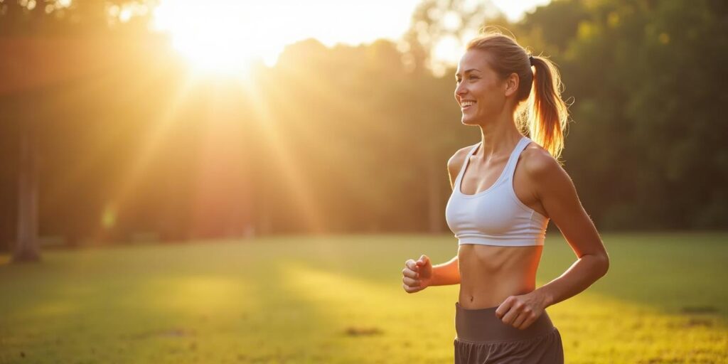 Woman exercising in the morning