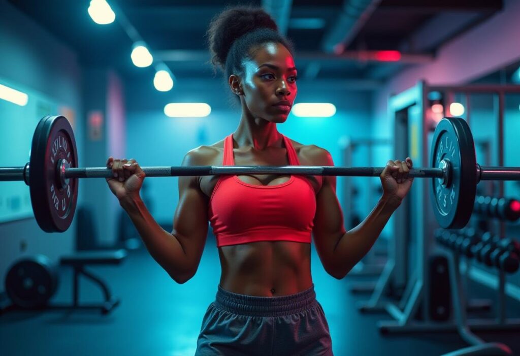 Woman lifting a barbell