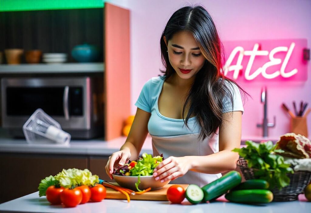 Woman preparing food