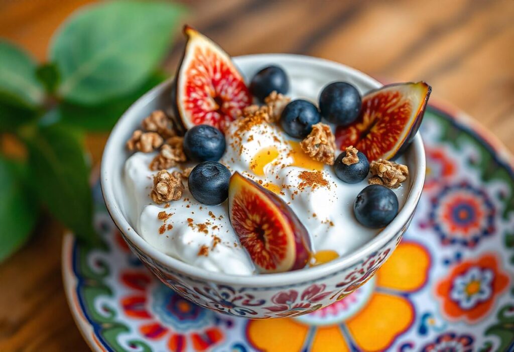 Greek yogurt with berries and granola