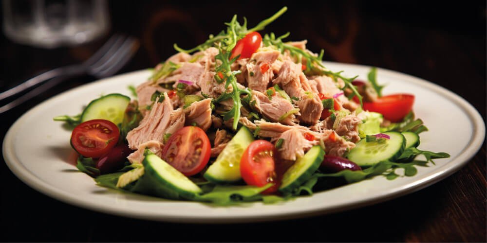 Tuna salad lunch on a plate
