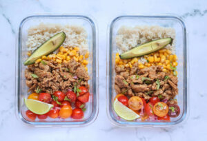 Turkey taco bowls meal prep dinner