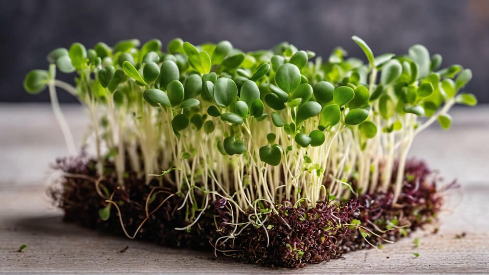 Broccoli sprouts in dirt