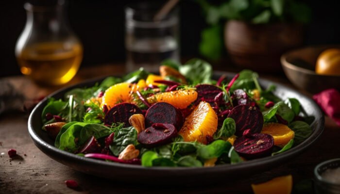 Green salad with beets