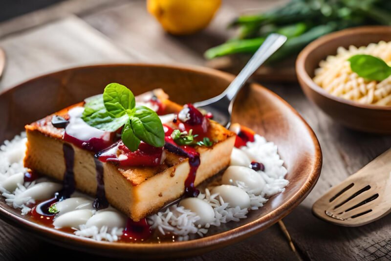 Tofu breakfast with rice