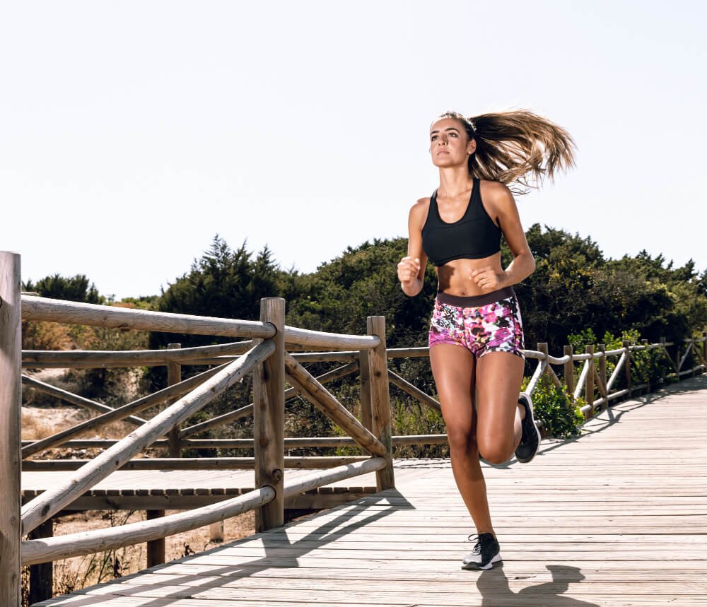 Woman running for better health and longevity