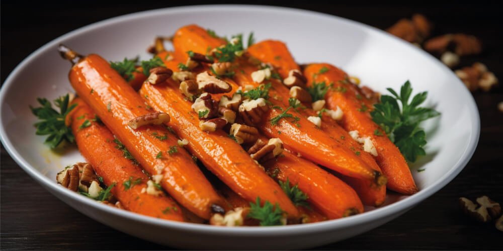Baked carrots with pecans