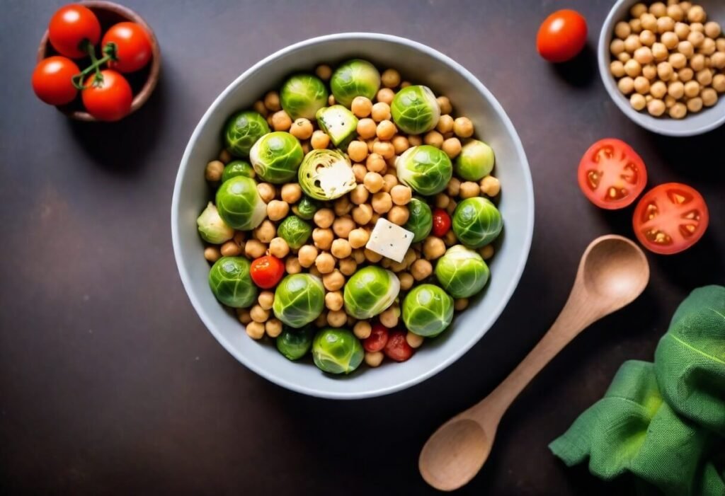 Brussel sprout chick pea bowl