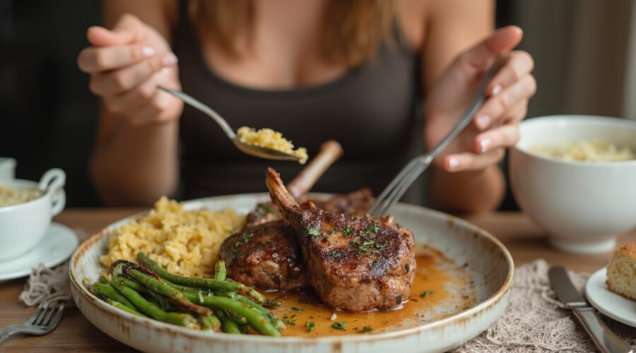 Lamb chop dinner