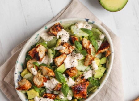 Cucumber, chicken & avocado salad