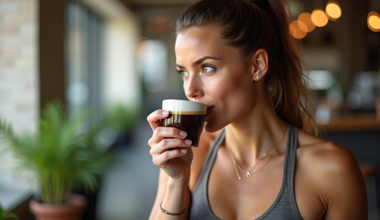 Woman drinking coffee