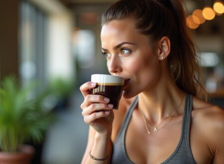 Woman drinking coffee