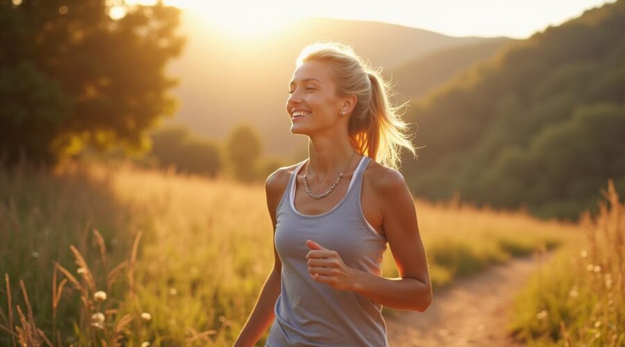 Woman walking in nature
