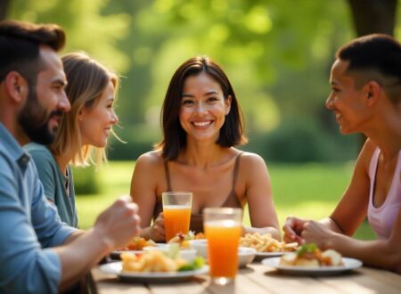 Friends healthy meal