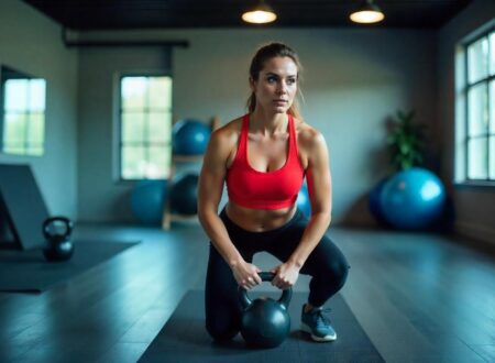 Woman working out in the gym