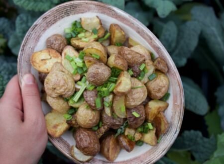 A bowl of baked potatoes