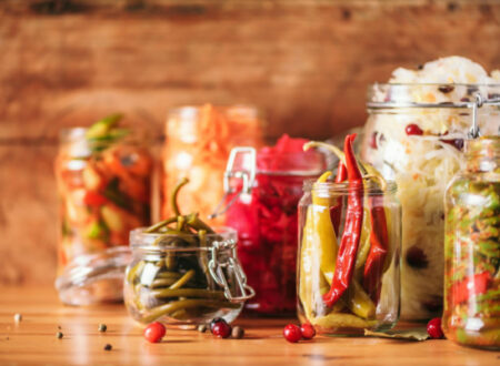 Jars of fermented food