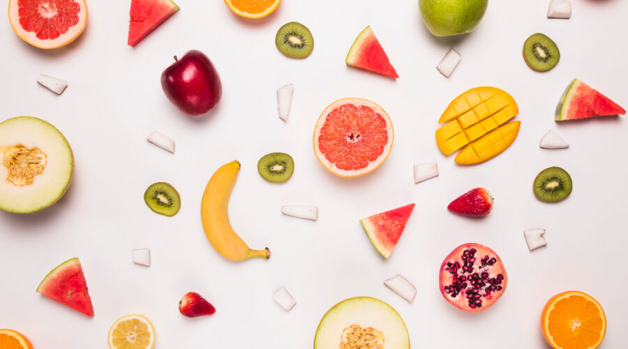 Flat-lay of different fruits