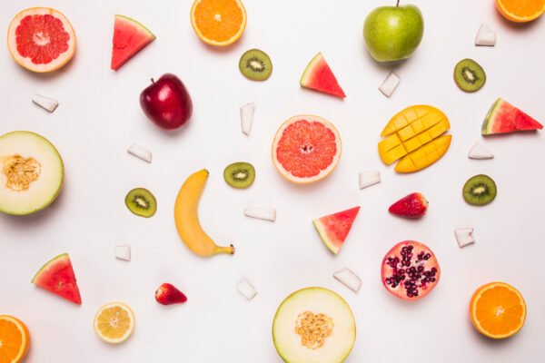Flat-lay of different fruits