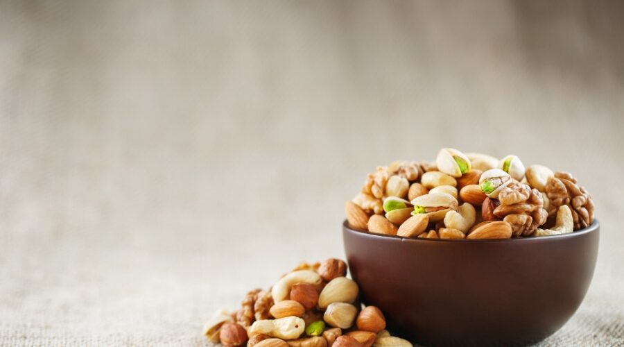 A bowl of healthy and delicious raw nuts