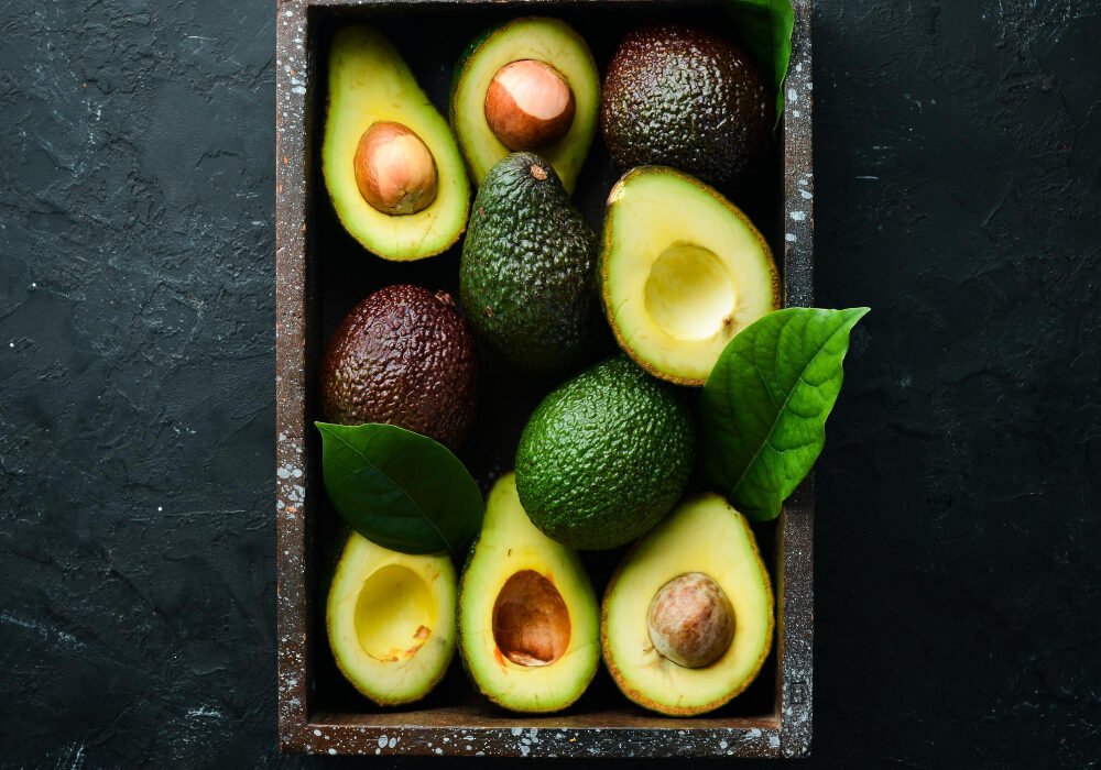 Avocados in tray