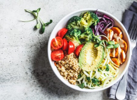 Delicious Buddha bowl filled with healthy vegetables