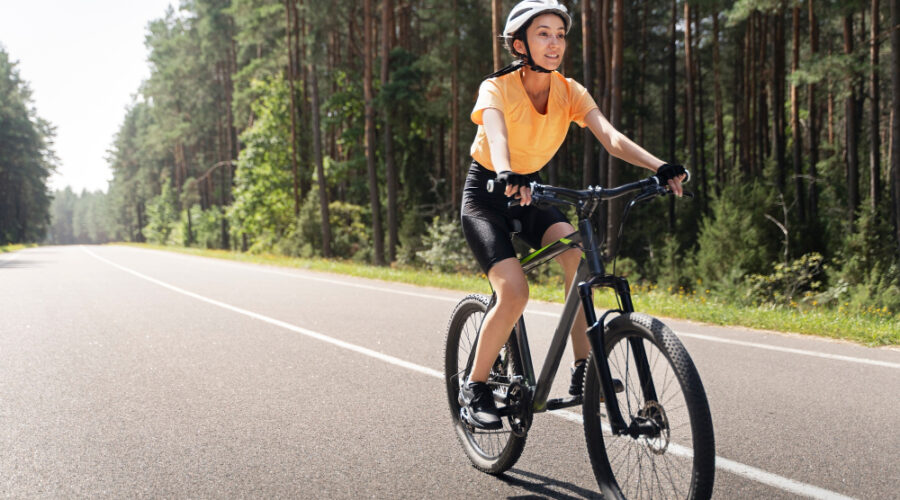 Woman on bicycle
