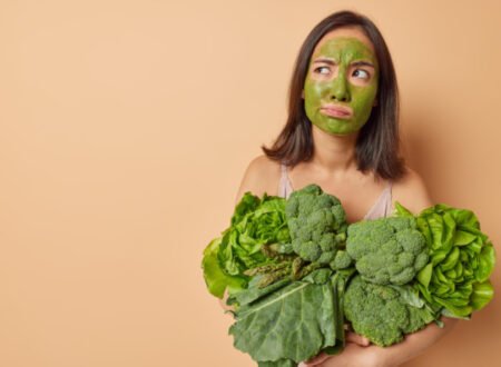 Woman with an arm full of greens