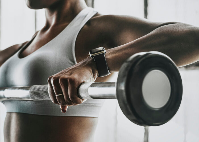Woman lifting barbell