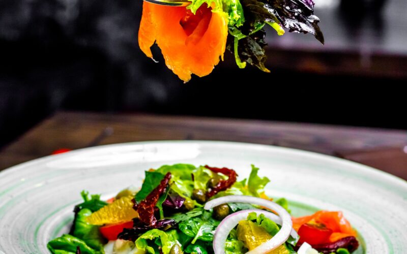 A delicious vegan meal in a ceramic plate