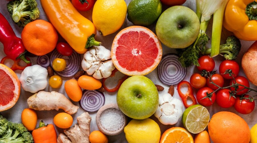 An array of wonderfully colourful vegetables
