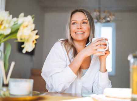 Woman enjoying her cup of tea
