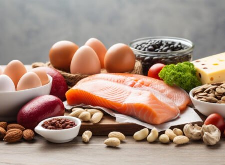 A range of high protein foods