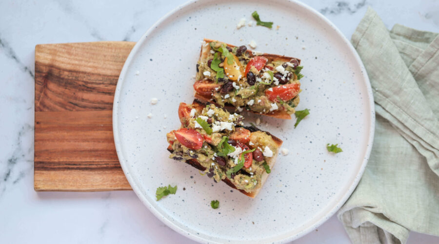Black Bean, Avocado & Tuna Toast