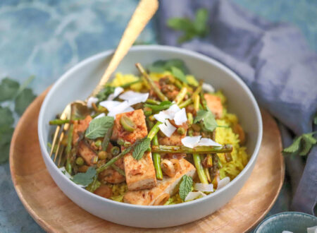 Coconut Rice Bowl with Sautéed Tofu & Vegetables