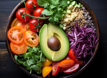Avocado vegan salad bowl