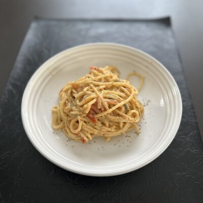 Baked Feta and herb pasta