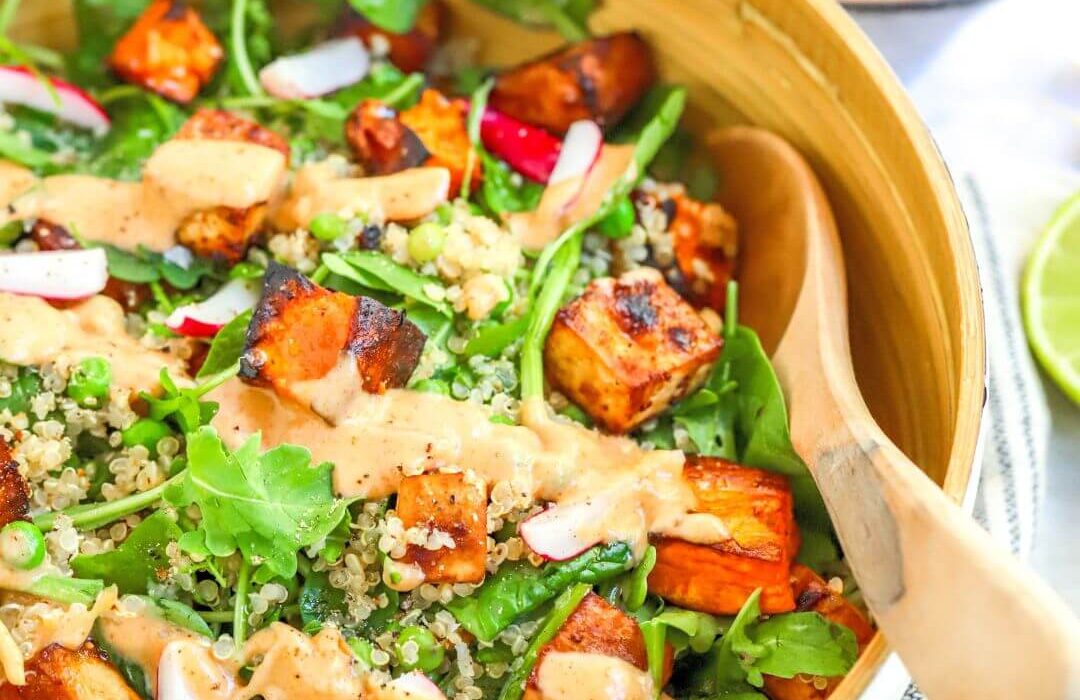 Nutty Tofu Sweet Potato Bowl