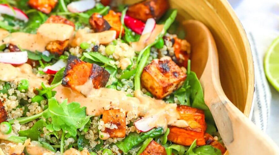 Nutty Tofu Sweet Potato Bowl