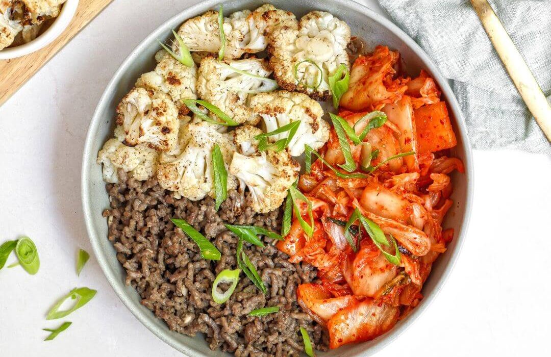 Kimchi Beef Cauliflower Bowl