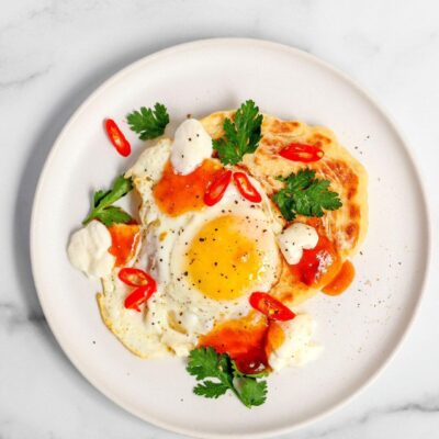 Spicy Egg & Mango Flatbreads