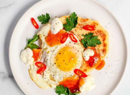 Spicy Egg & Mango Flatbreads