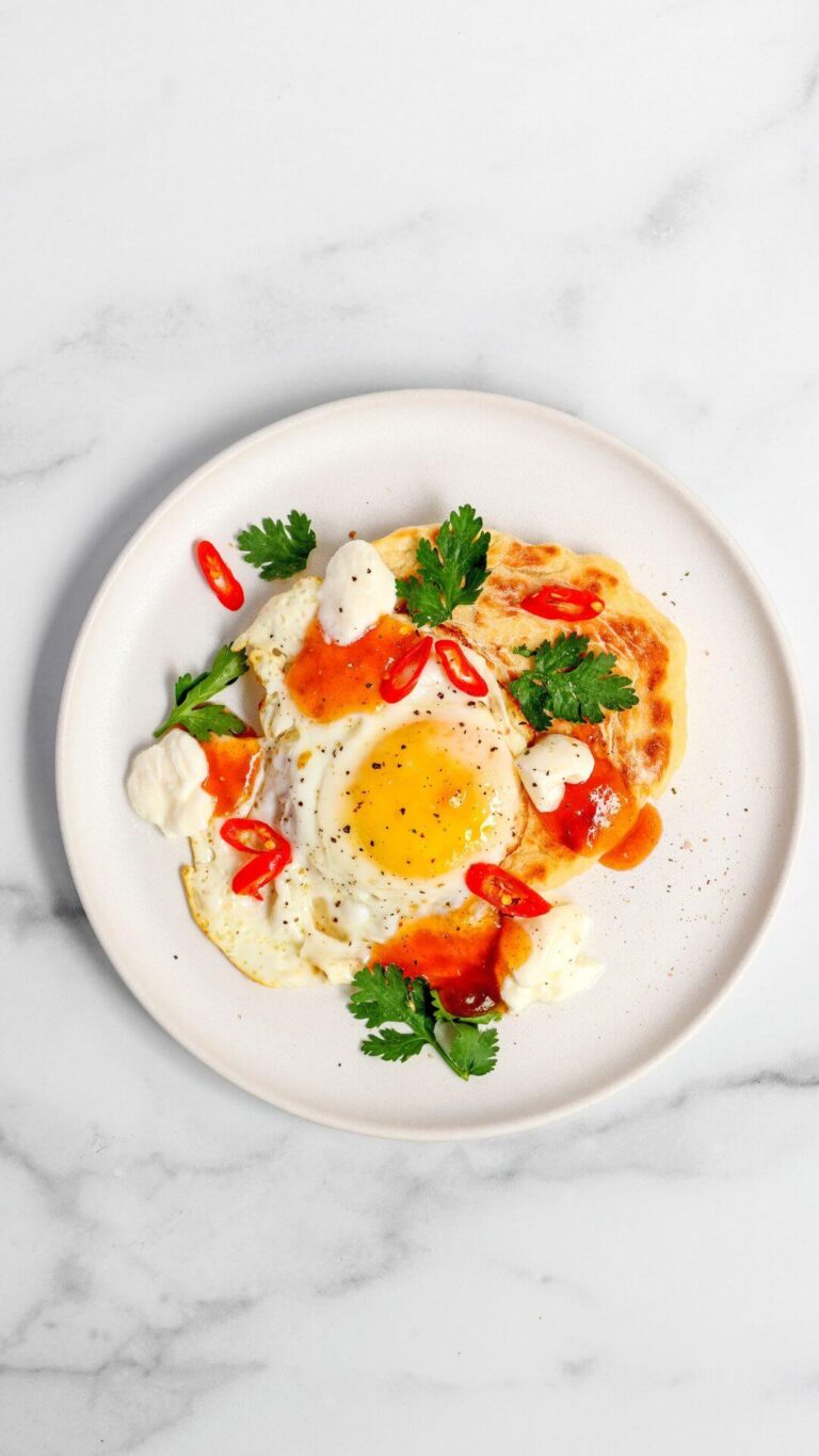 Spicy Egg & Mango Flatbreads